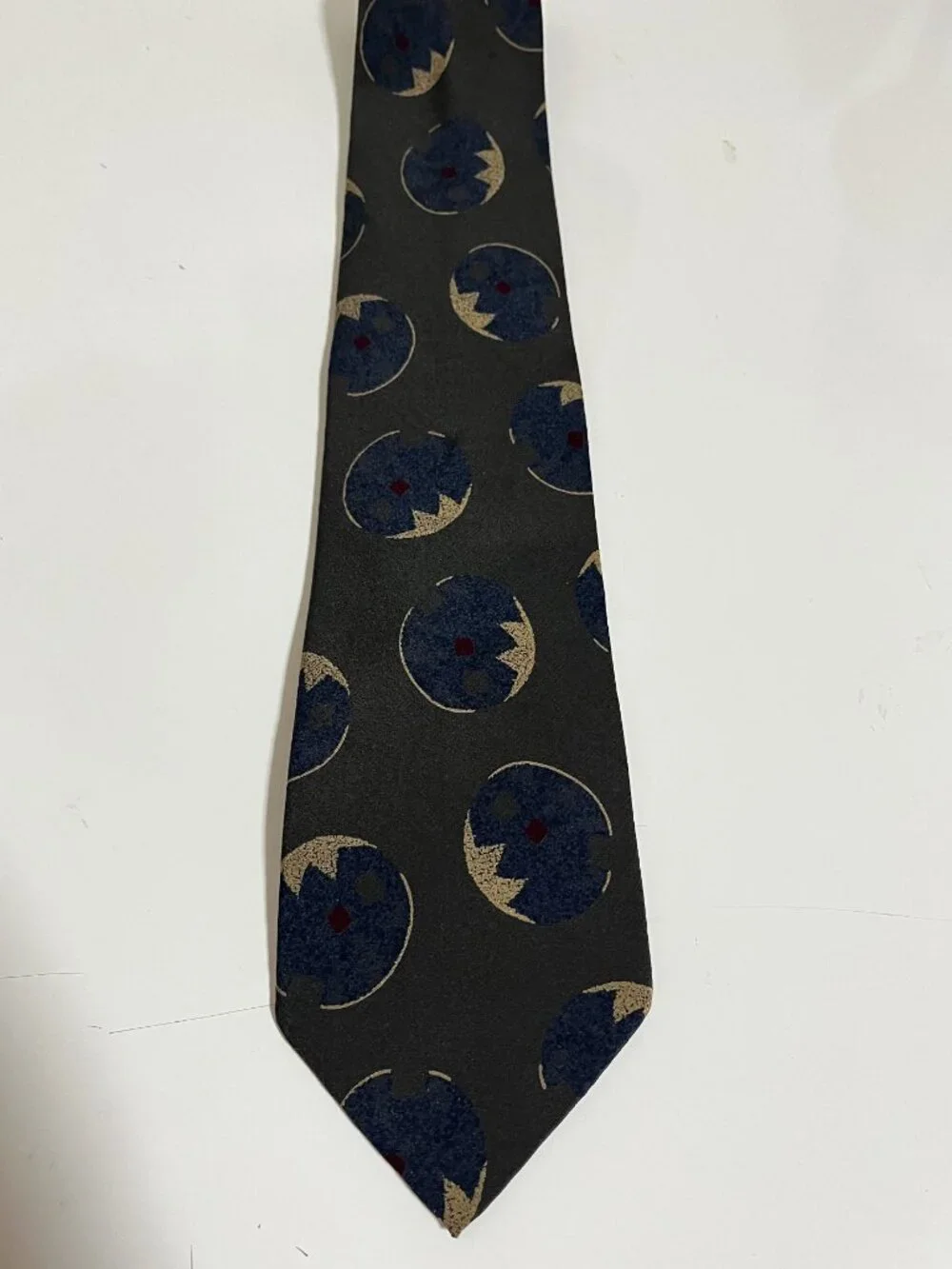GIORGIO ARMANI Cravatte Charcoal Gray Abstract MEN'S NECKTIE 3-3/4